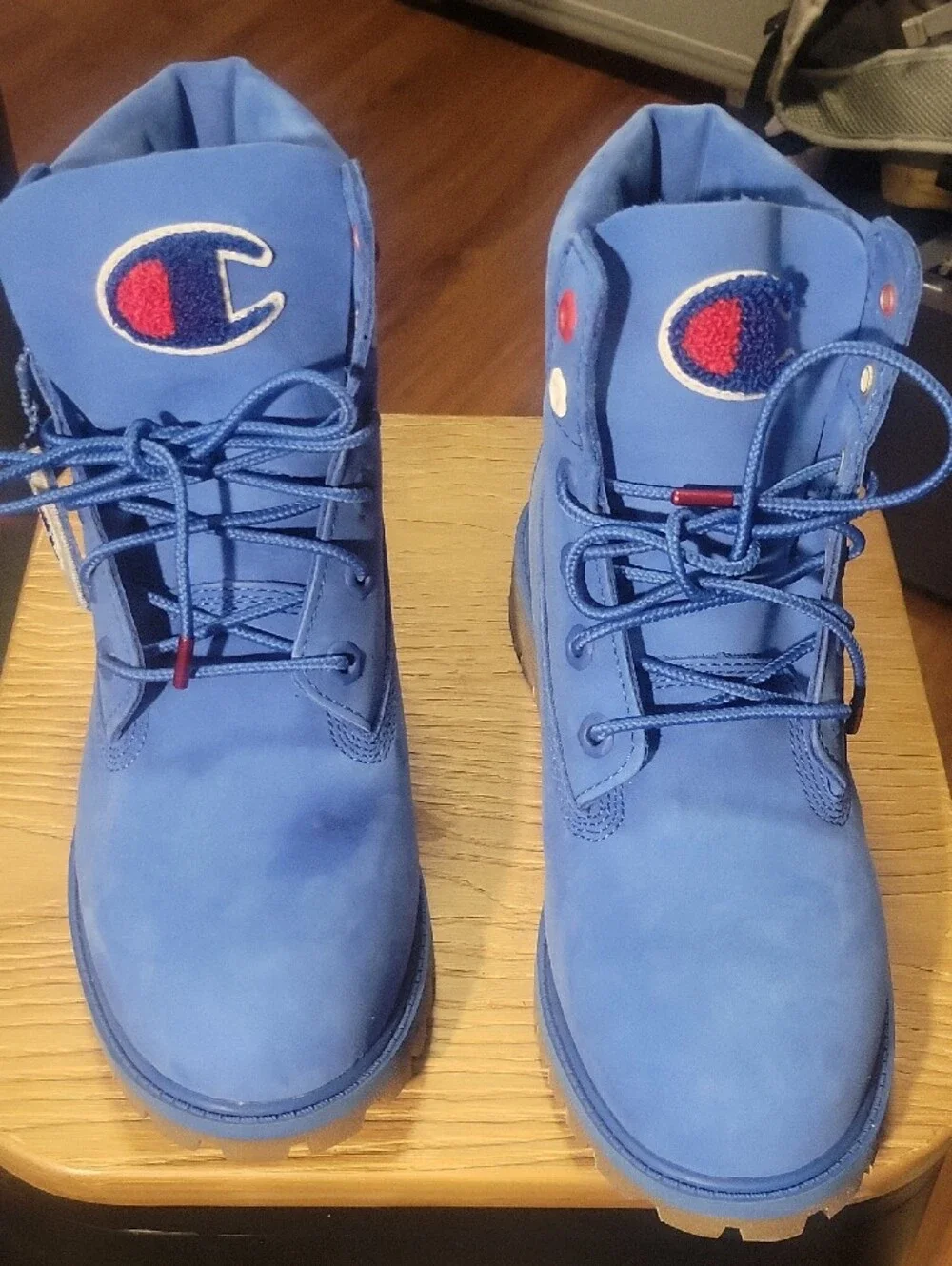 Timberland Champion Colab Royal Blue Nubuck Work Boots with Gum Outsole